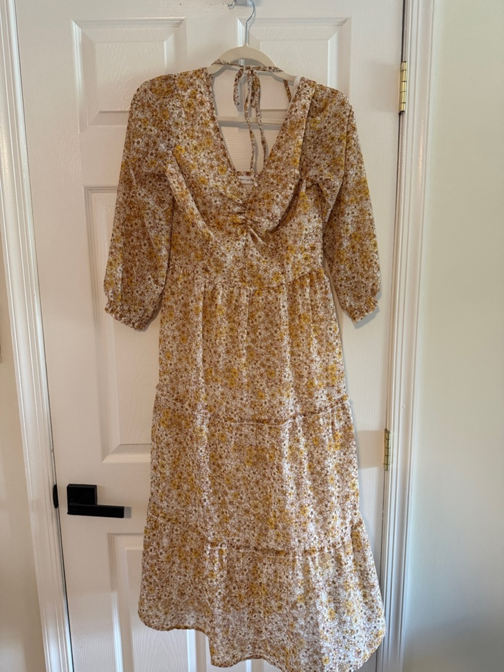 Sincerely Jules Mustard Floral Midi Dress